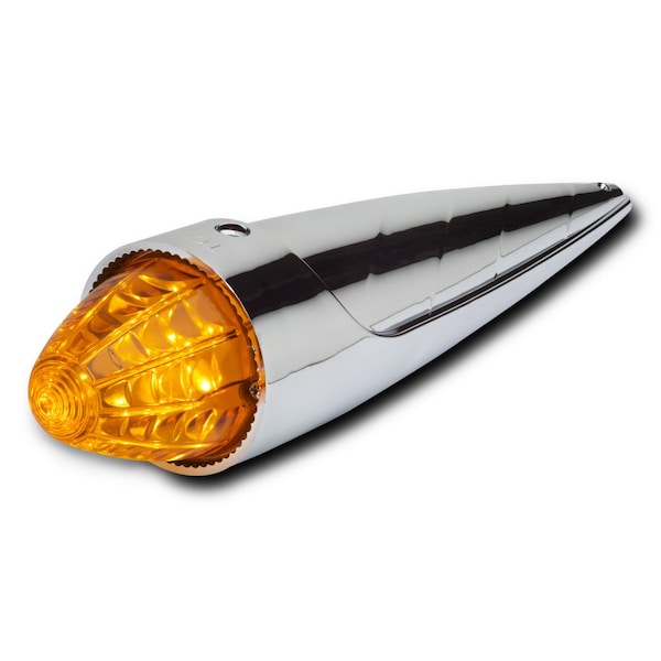 Roadmaster 19 Led Torpedo Cab Marker Light. Chrome Plastic Housing. Mounting Holes 9-1/8in. 1951A - main